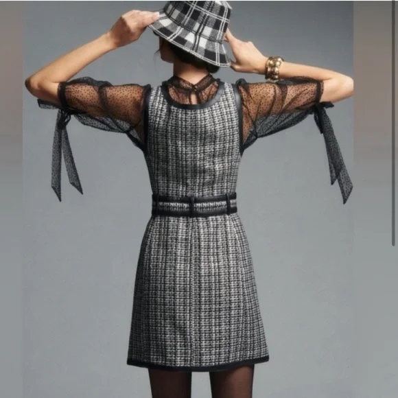 Anthro Maeve tweed mini dress size 10 - Picture 11 of 16